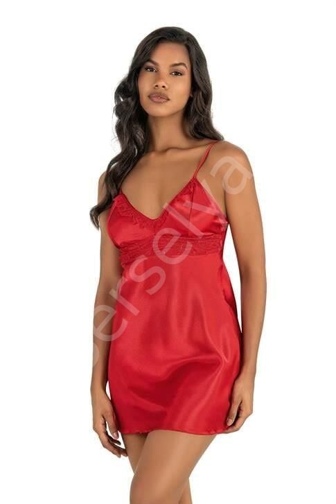 Kırmızı Kısa Saten Gecelik