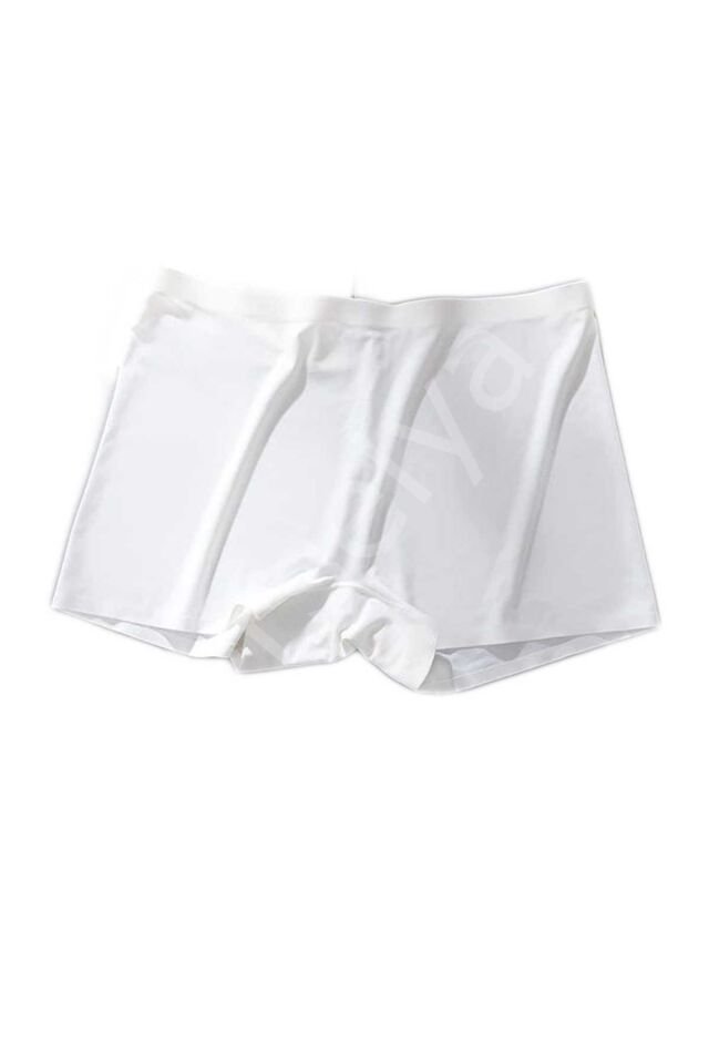 Kadın Dikişsiz Görünmez İz Yapmaz Mini Şort Boxer Beyaz