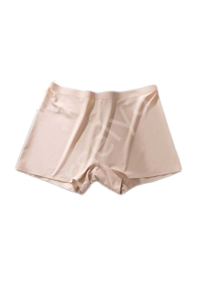 Kadın Dikişsiz Görünmez İz Yapmaz Mini Şort Boxer Ten
