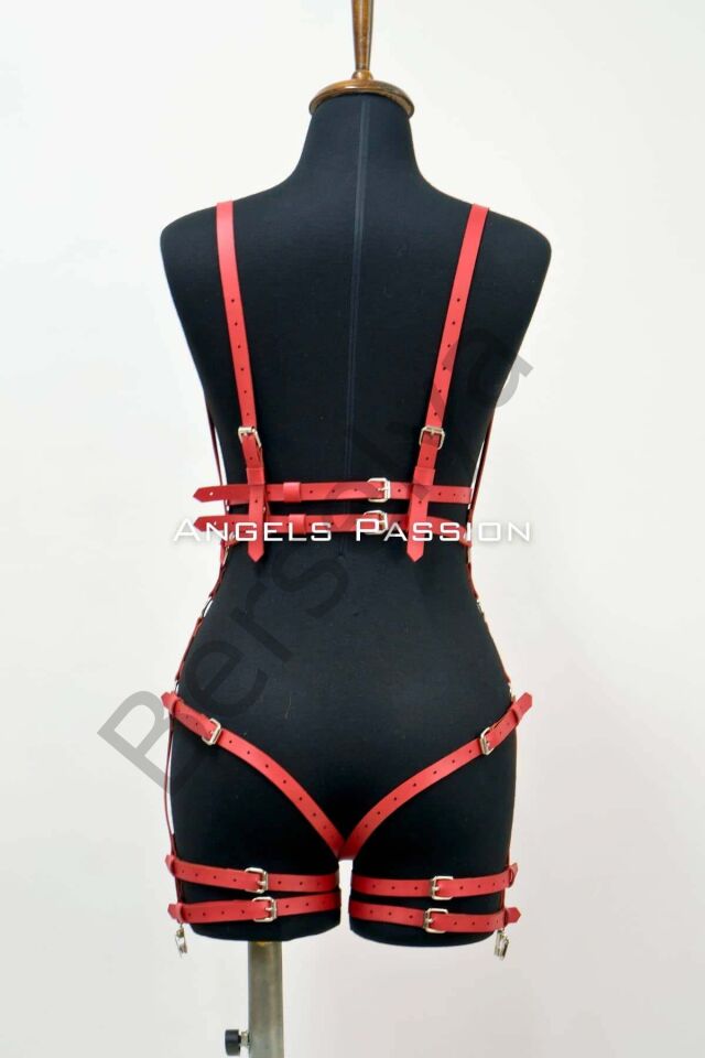 Deri Body Harness, Deri Dansçı Kostüm, Pole Dans Kostüm - Apft502