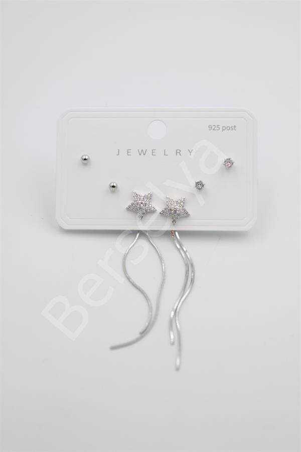 Çoklu Set Küpe - Gümüş