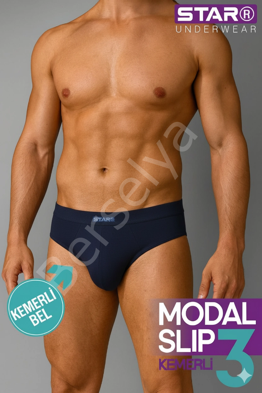 Star 109 Erkek 3'lü Modal Slip