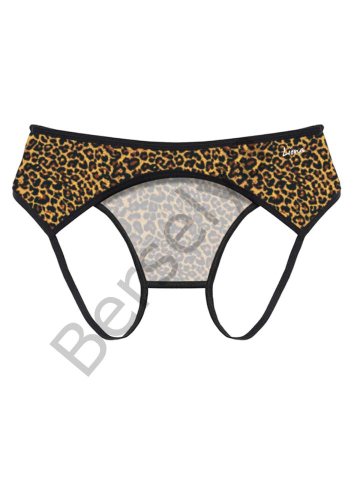 Ağı Arası Açık Leopar Desenli Fantazi Külot