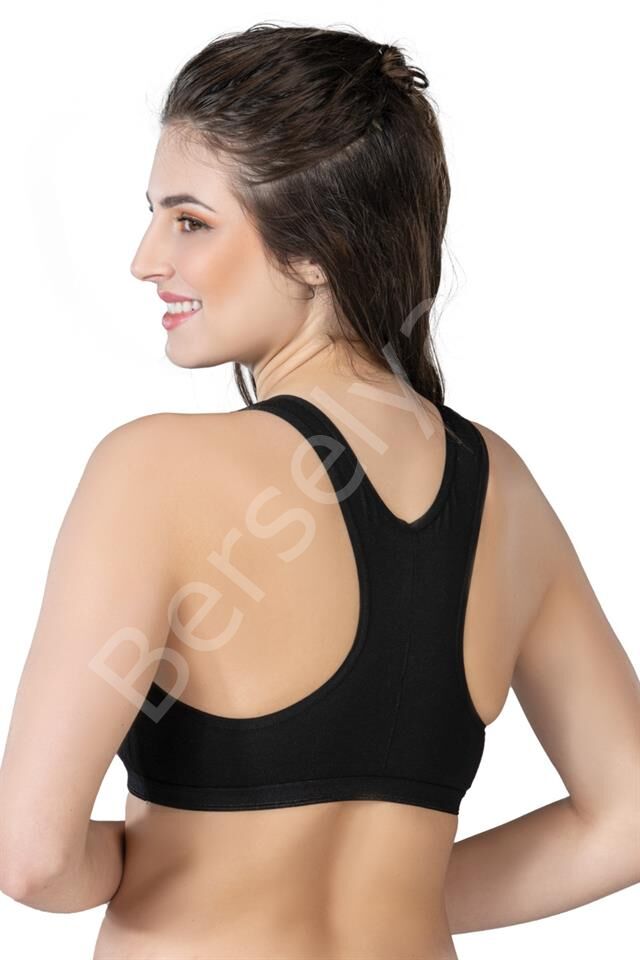 Siyah Emay 1424 Modal Cotton Sporcu Büstiyer