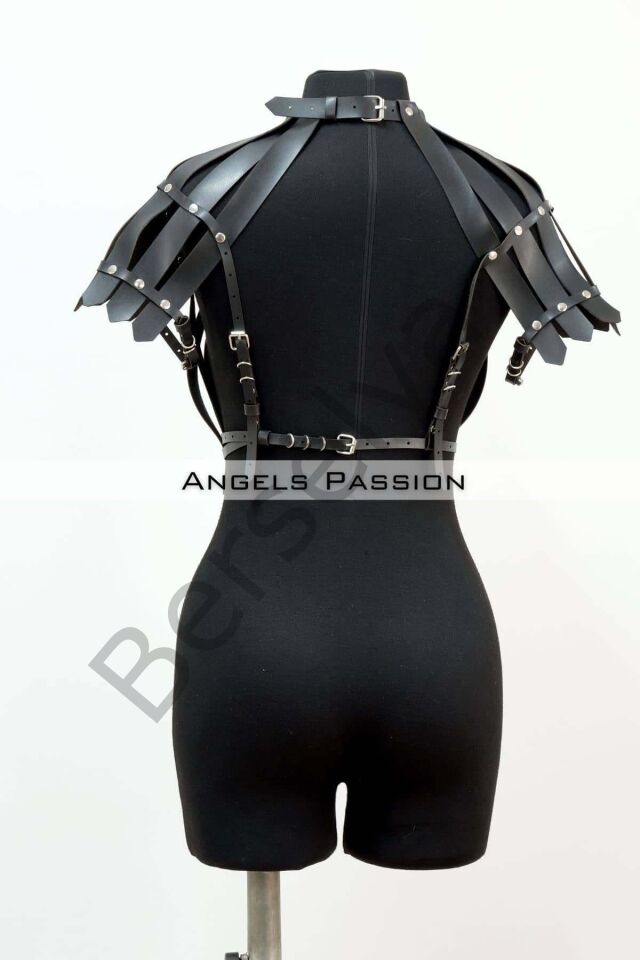 Crop Büstiyer Harness, Deri Göğüs Harness, Gömlek Üzeri Harness - Brf1257
