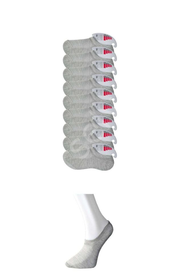 Gri Kadın Görünmez Çorap 9 çift