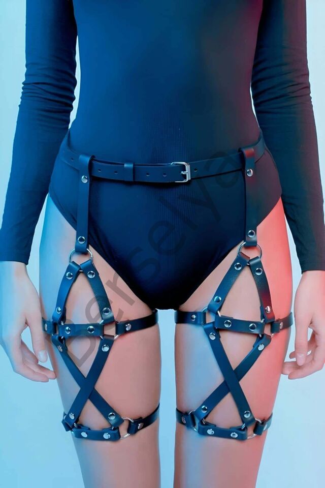 Deri Şık Bacak Harness, Dans Aksesuarları, Dansçı Aksesuarları - Brf628