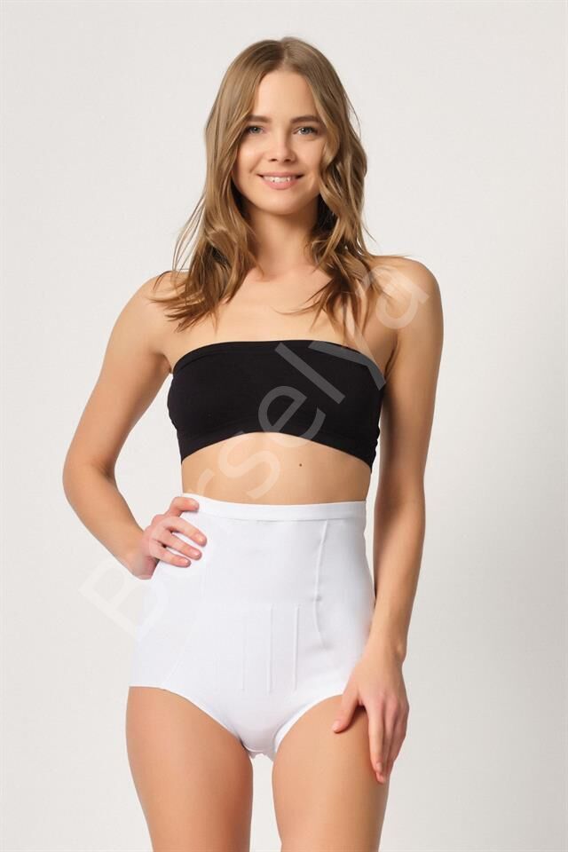 Beyaz Emay 2931 Karın Balen Destekli Slip Lazer Korse