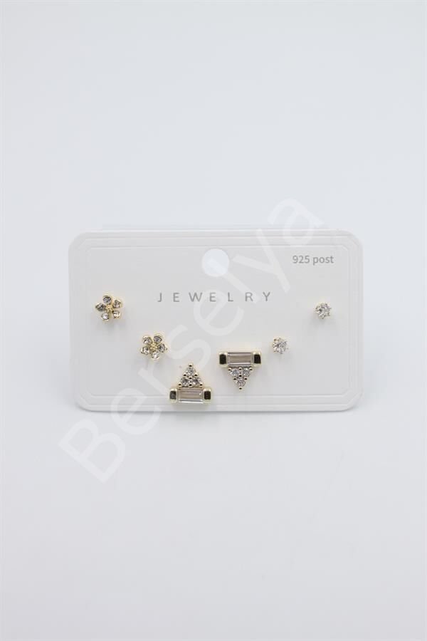 Çoklu Set Küpe - Altın