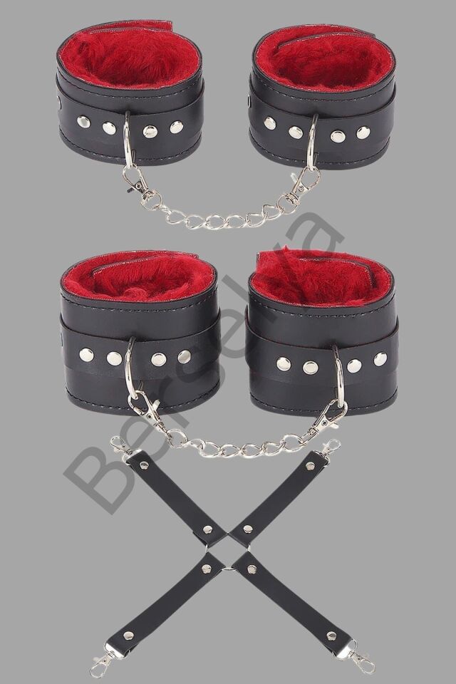 Siyah Kırmızı Harness Fantezi Aksesuar Set