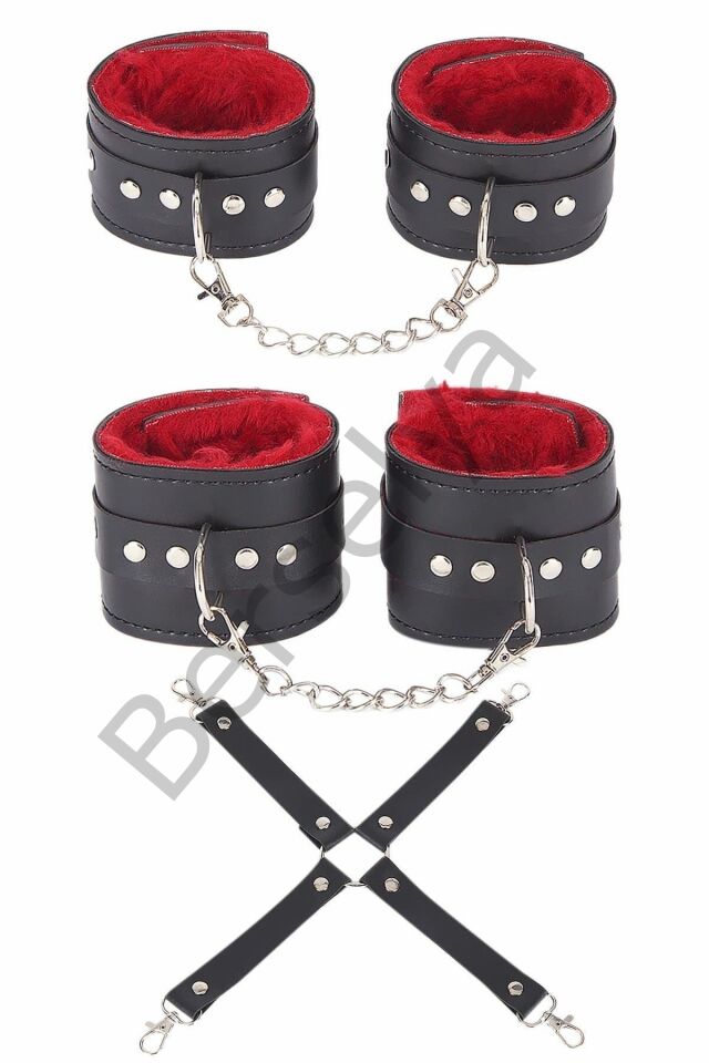 Siyah Kırmızı Harness Fantezi Aksesuar Set