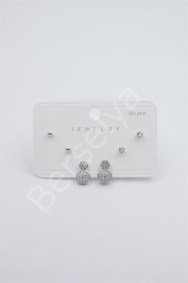 Çoklu Set Küpe - Gümüş