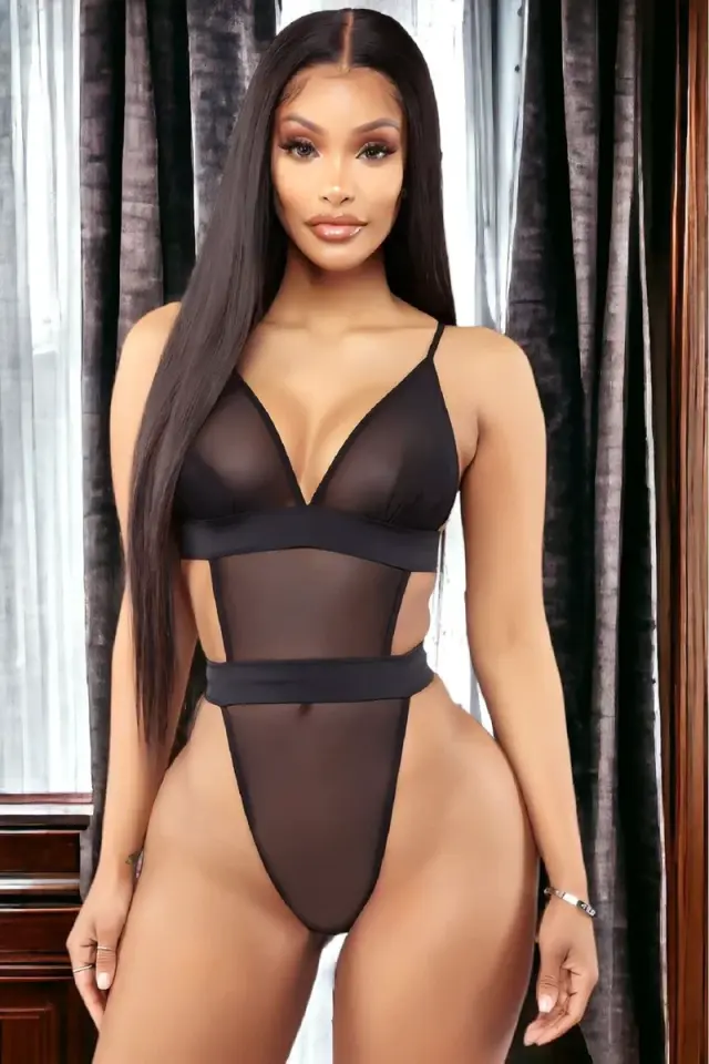 Kadın Tül Babydoll Bel Detaylı Gecelik