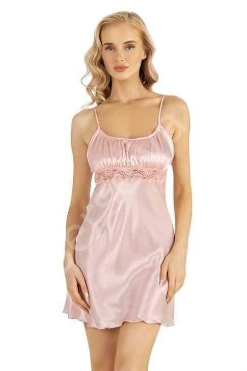 Somon Kısa Saten Gecelik 8208