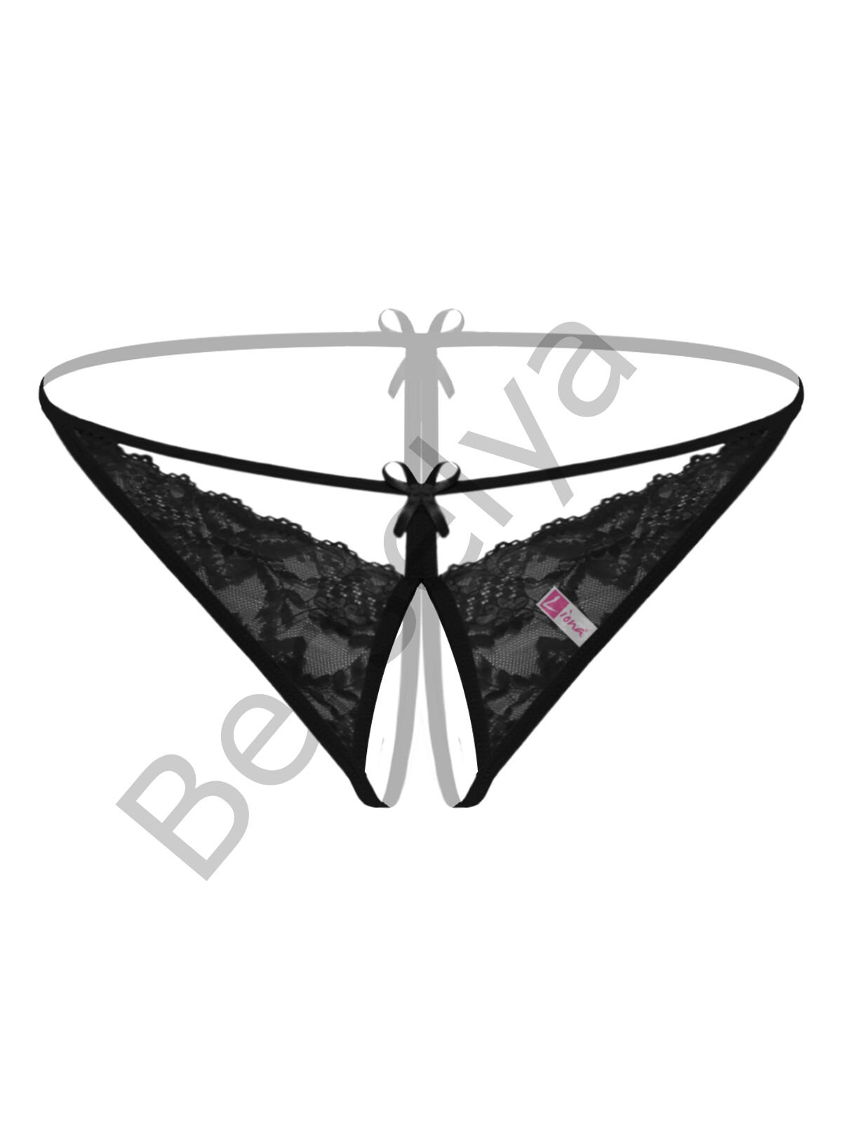 Özel Bölgesi Açık Siyah Fantazi İç Giyim String