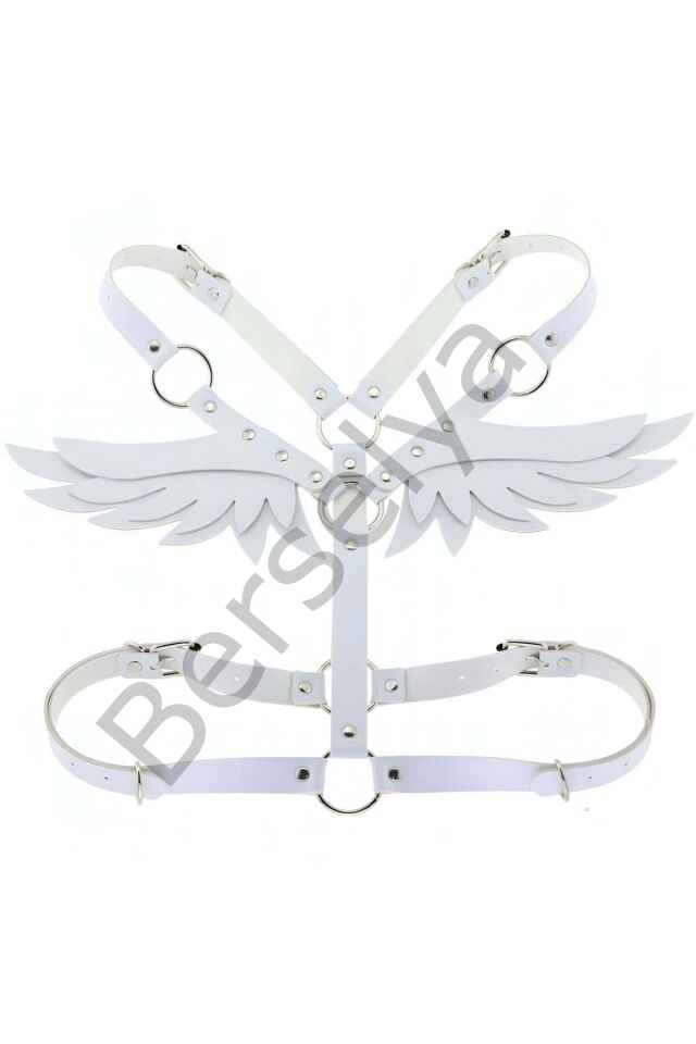 Deri Ve Melek Kanadı Detaylı Şık Harness - Brf642