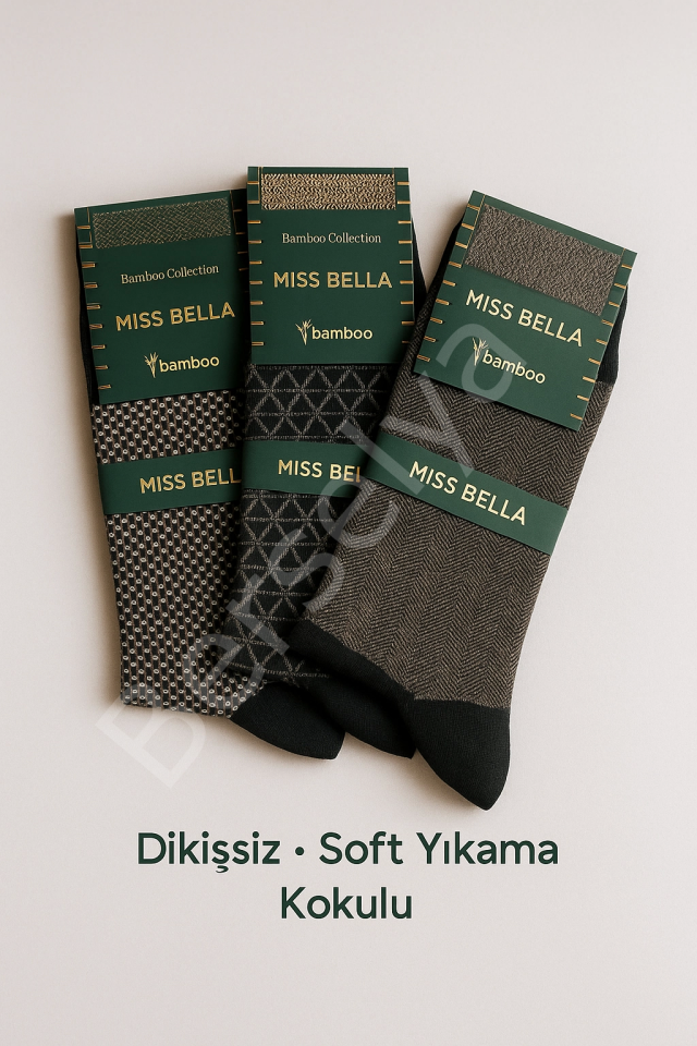 Missbella Bambu Desenli Erkek Çorap