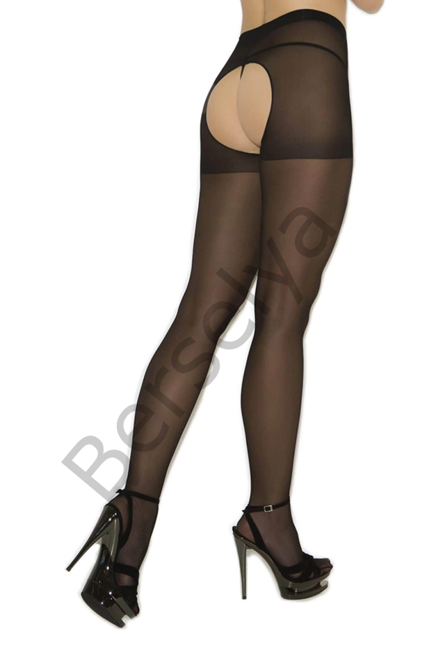 Siyah Özel Bölgesi Açık Fantazi Külotlu Çorap Brf1078
