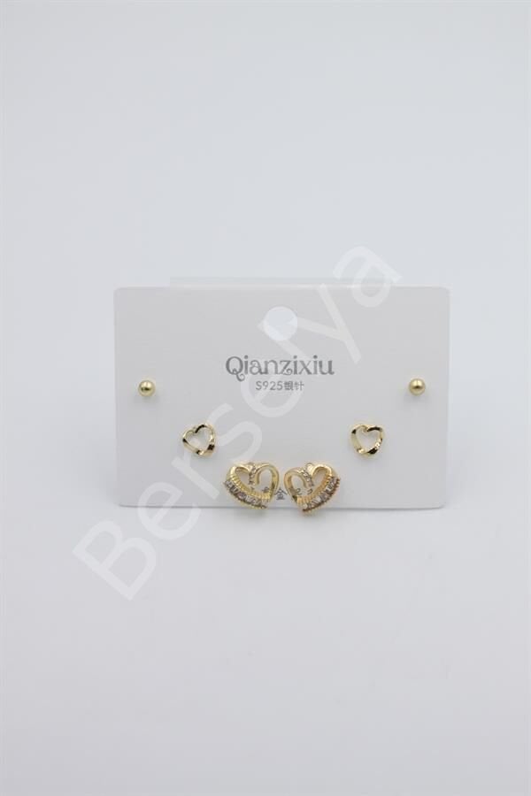 Çoklu Set Küpe - Altın