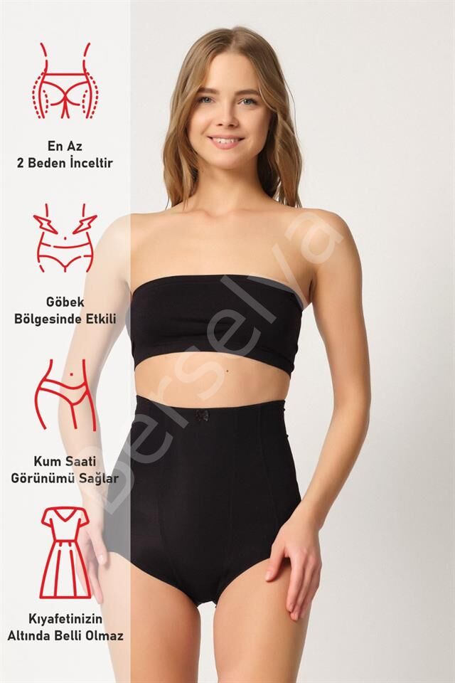 Siyah Emay 2920 Yüksek Bel Karın Desteklı Slip Lazer Korse