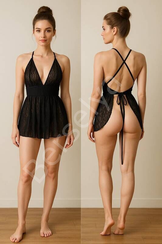 Siyah Dantel Gecelik