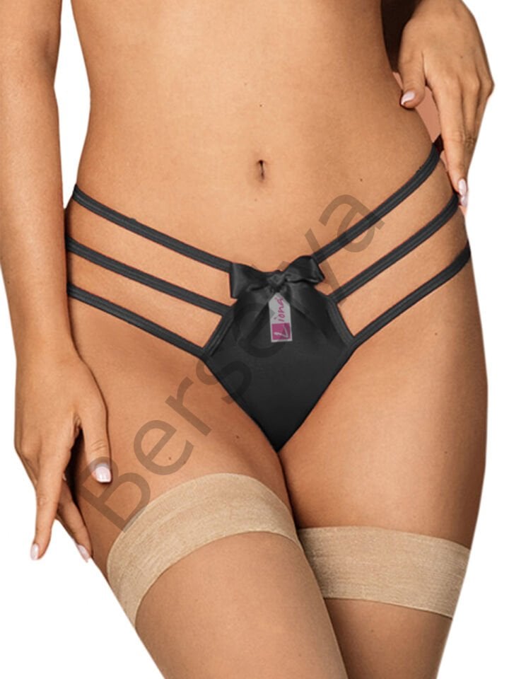 Yanları Lastikli Siyah Kadın Fantezi G String