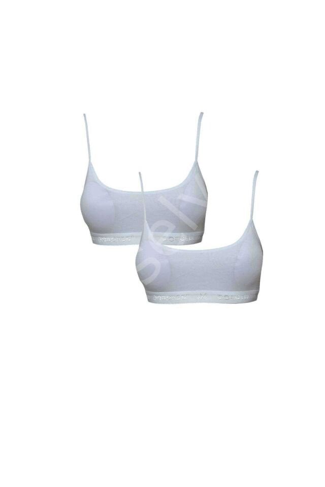 Pedli İp Askılı Beyaz Büstiyer 2 Adet