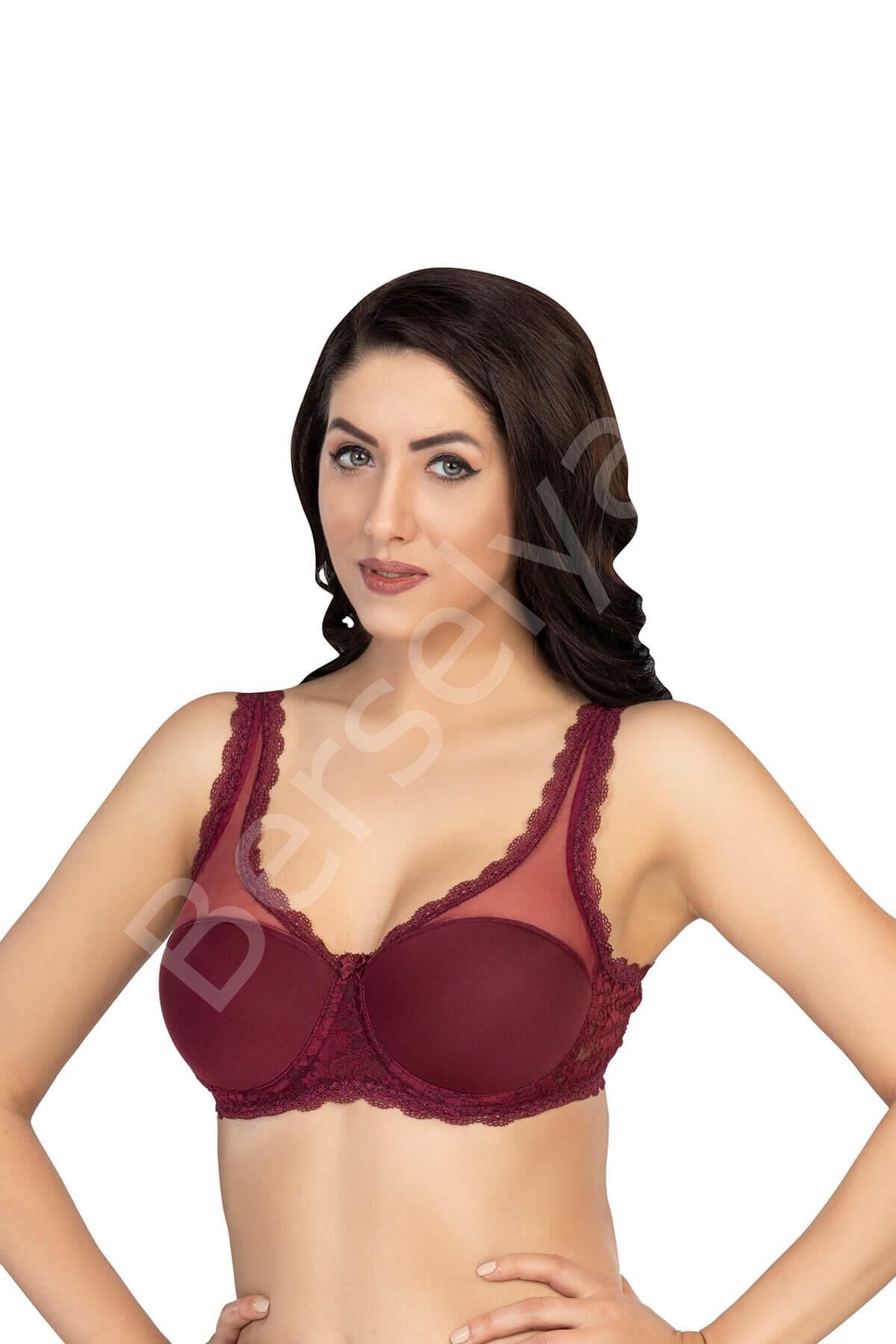 Bordo Mı Emay 172 B Pedli Dantelli Balenli Minimazer Sütyen