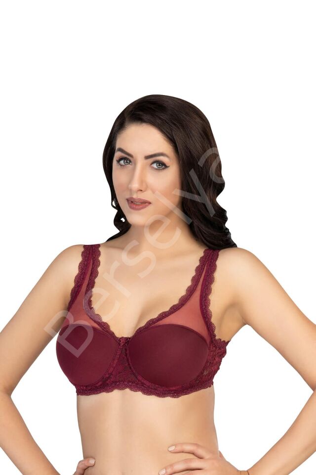 Bordo Mı Emay 172 B Pedli Dantelli Balenli Minimazer Sütyen