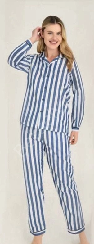 Freshness 4007 Kadın Uzun Kol Çizgili Gaffuriye Pijama Takımı