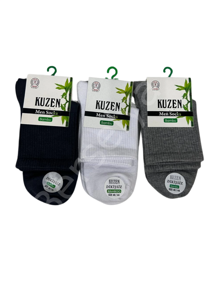 Kuzen Dikişsiz Yarım Konç Bambu Erkek Çorap