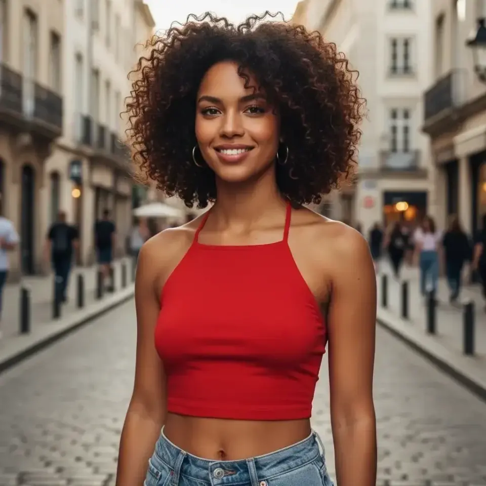 Kadın Kırmızı Sırt Dekolteli Bağlama Detaylı Büstiyer Crop