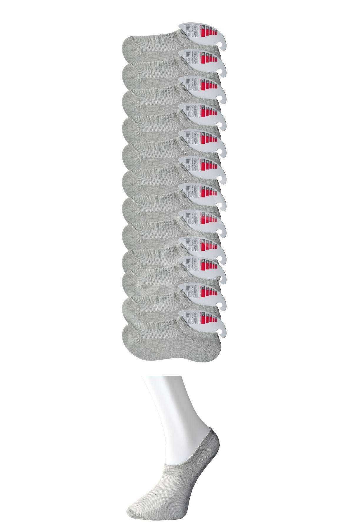 Gri Kadın Görünmez Çorap 12 çift