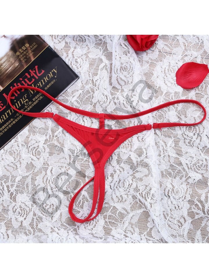 Halkalı Mini Kırmızı Kadın Fantezi G String