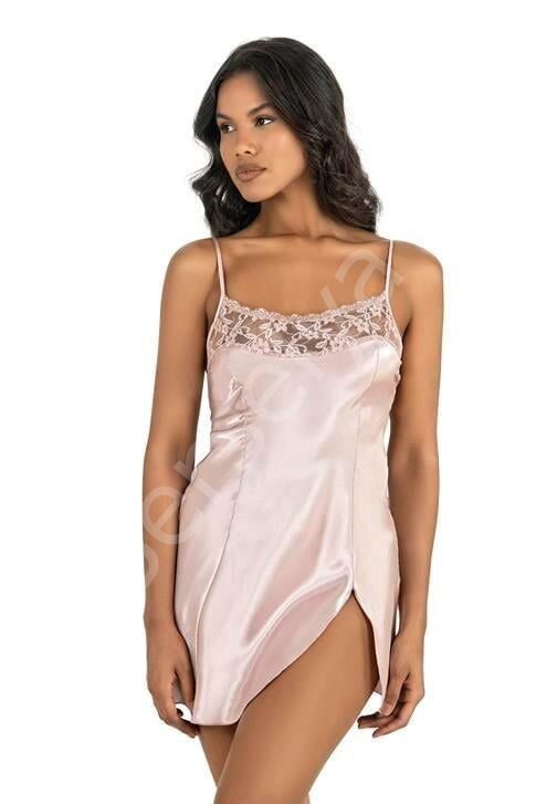 Pudra Kısa Saten Gecelik 8217