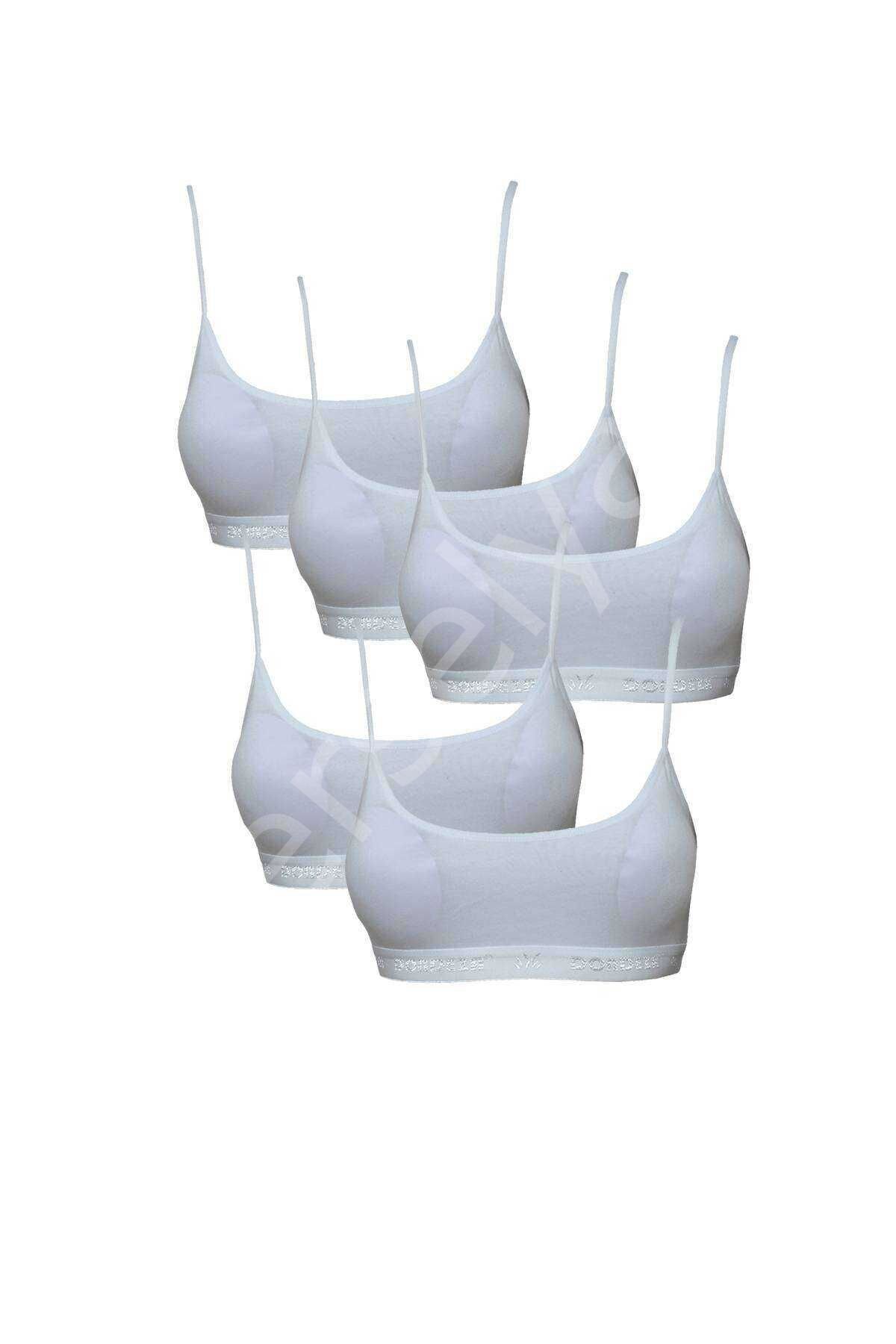 Pedli İp Askılı Beyaz Büstiyer 5 Adet