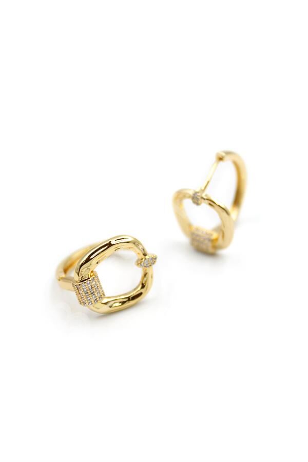 Taşlı Küpe - Altın