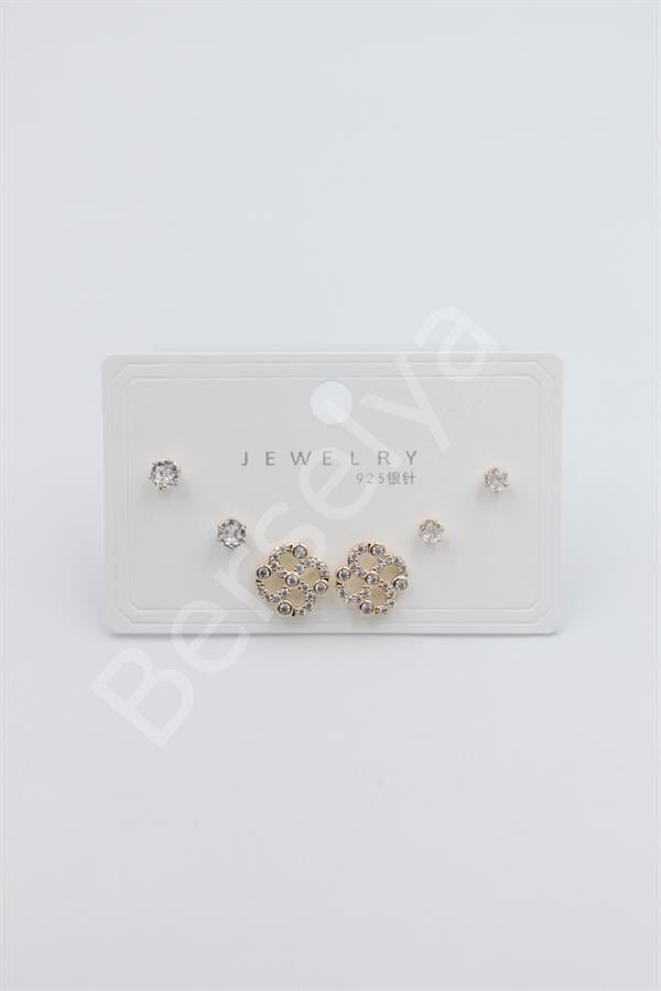 Çoklu Set Küpe - Altın