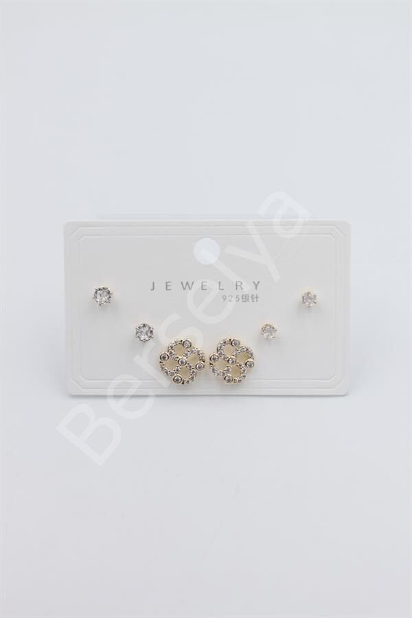 Çoklu Set Küpe - Altın