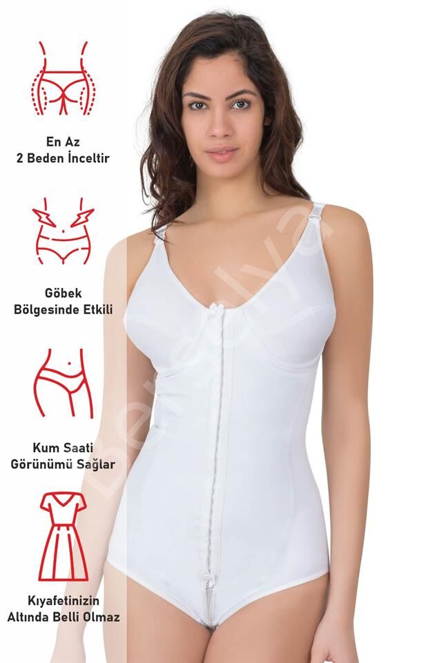 Beyaz Emay 2871 Balenli Agraflı Toparlayıcı Boy Korse