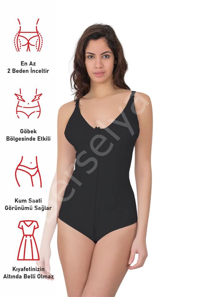 Siyah Emay 2871 Balenli Agraflı Toparlayıcı Boy Korse