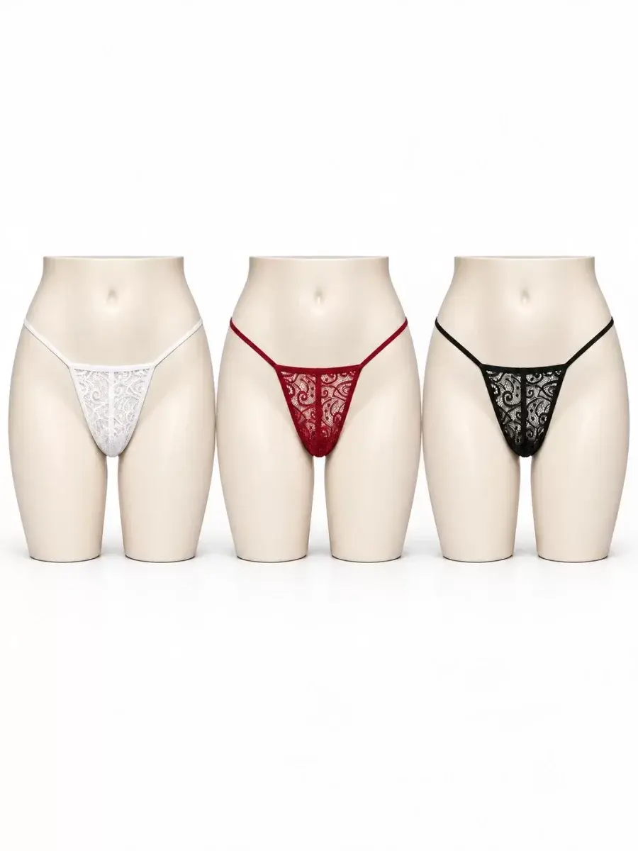 Kadın Premium Dantelli G-string 3’lü Külot Takımı
