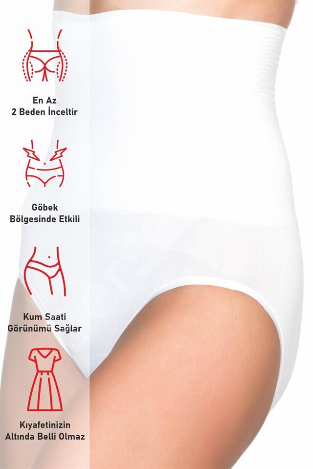 Beyaz Emay 2029 Masajlı Double Slip Korse