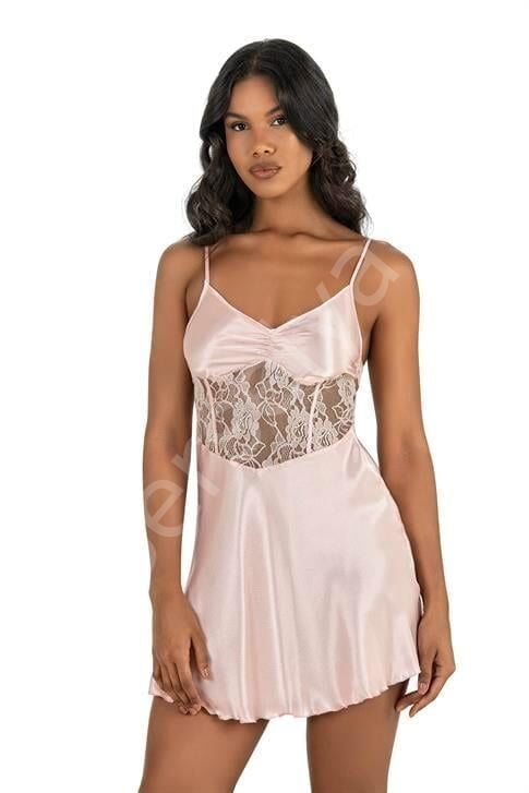 Somon Kısa Saten Gecelik 8239