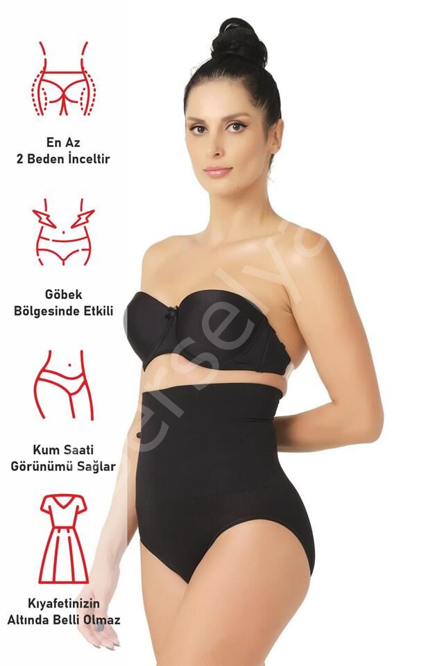 Siyah Emay 2029 Masajlı Double Slip Korse