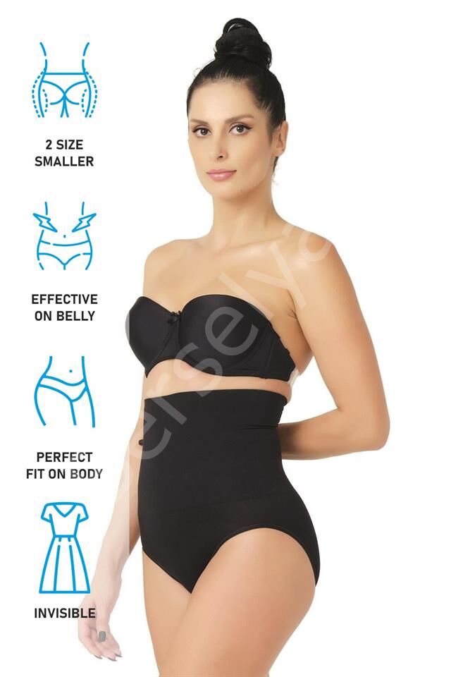 Siyah Emay 2029 Masajlı Double Slip Korse