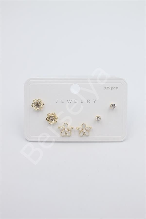 Çoklu Set Küpe - Altın