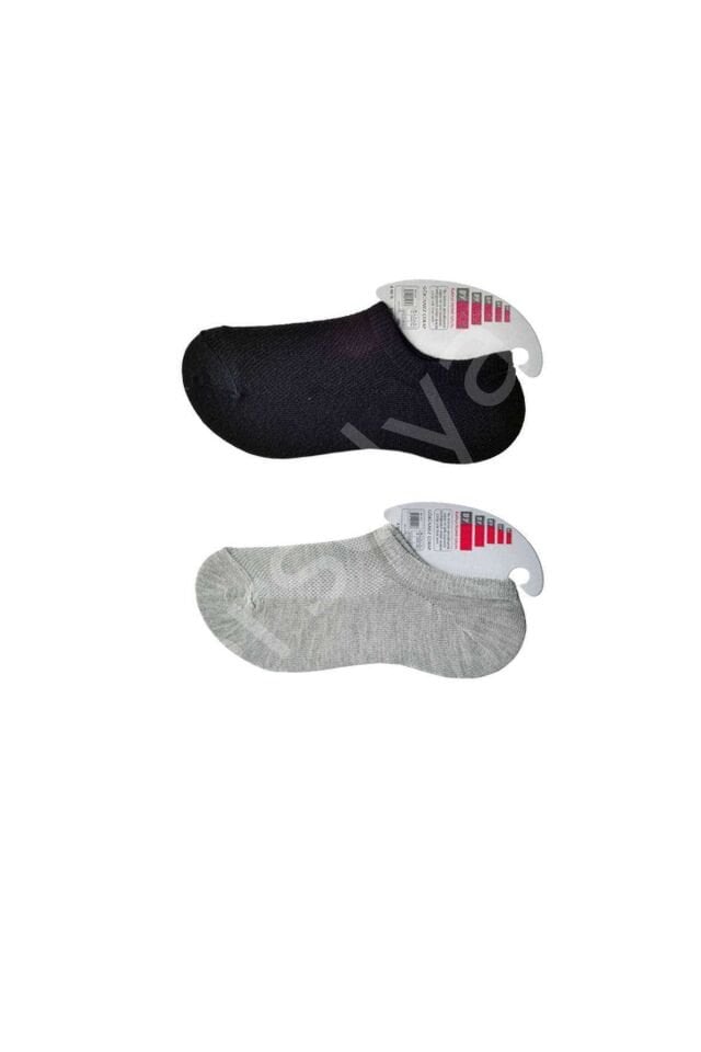 Siyah ve Gri Kadın Görünmez Çorap 15 çift