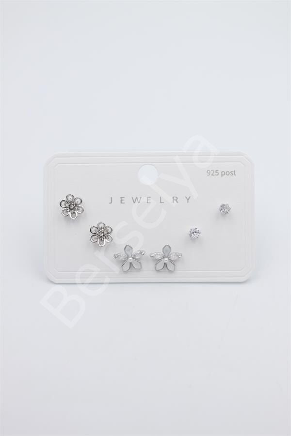 Çoklu Set Küpe - Gümüş