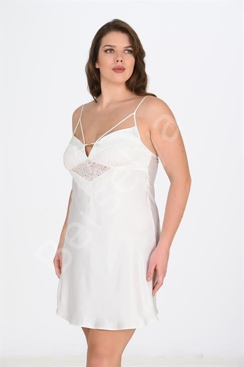 Büyük Beden Ekru  Gecelik 2100